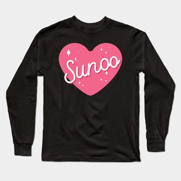 Enhypen Sunoo heart name text engene | Morcaworks Long Sleeve T-Shirt by Oricca